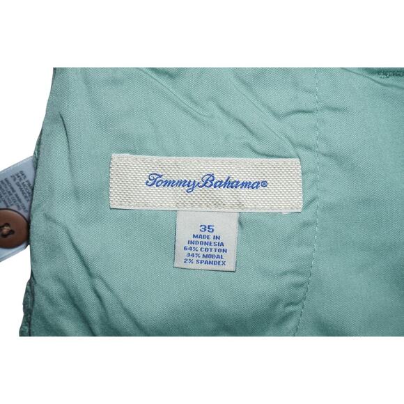 Tommy Bahama Pima Cotton Blend Chino Shorts Men’s Size 35 Green - Picture 2 of 3